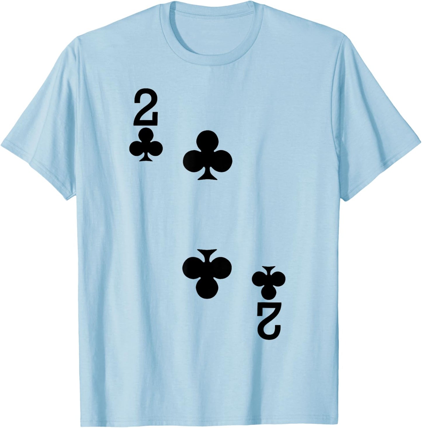2 of Clubs - Playing Card Halloween Costume T-Shirt - T-Shirt | Light Blue