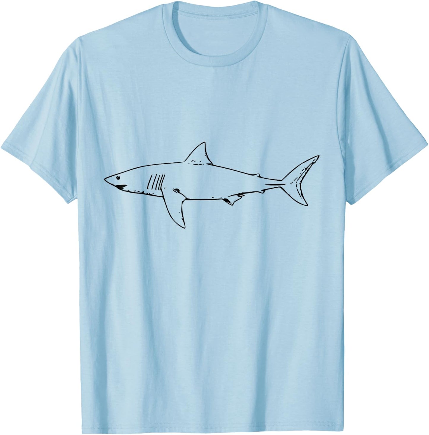 Great White Shark Silhouette T-Shirt - T-Shirt | Light Blue