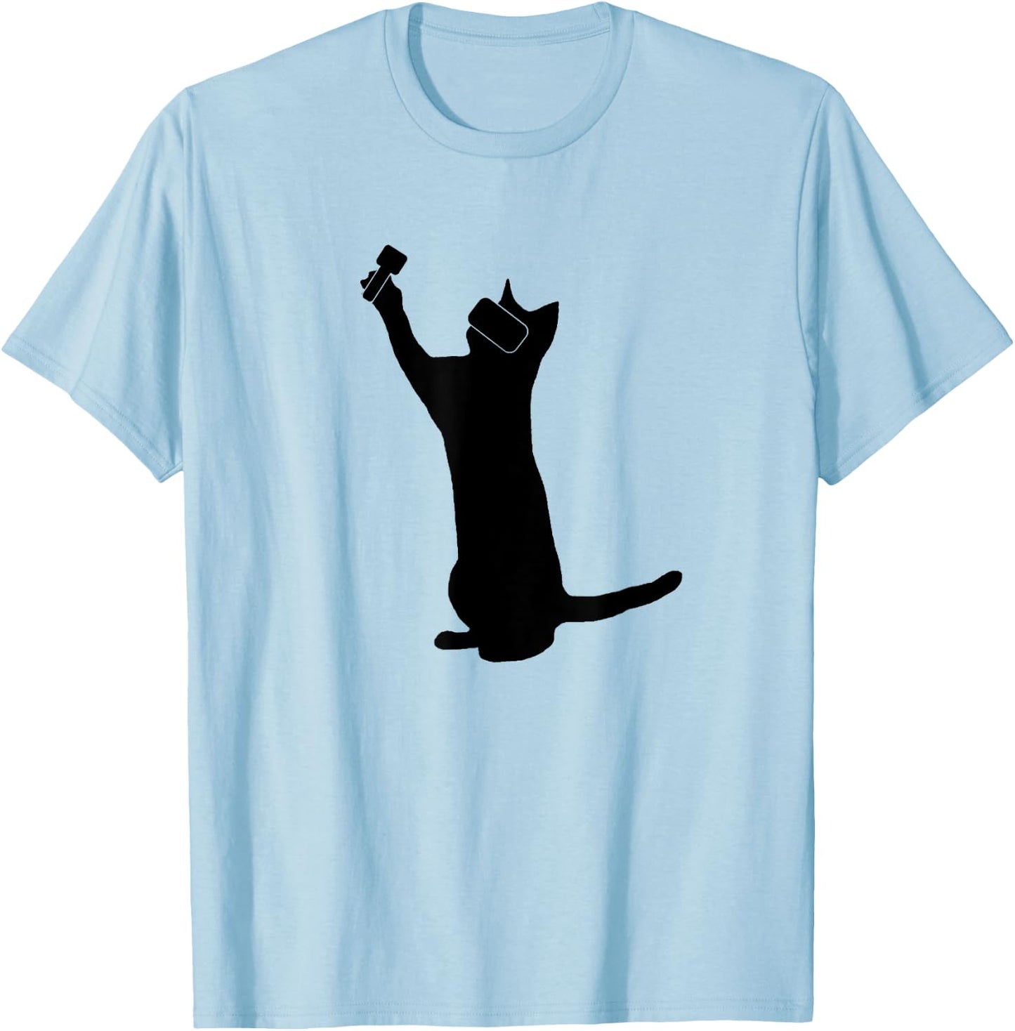 Cat VR Sign, Men, Women & Youth Nerd T-Shirt - T-Shirt | Light Blue