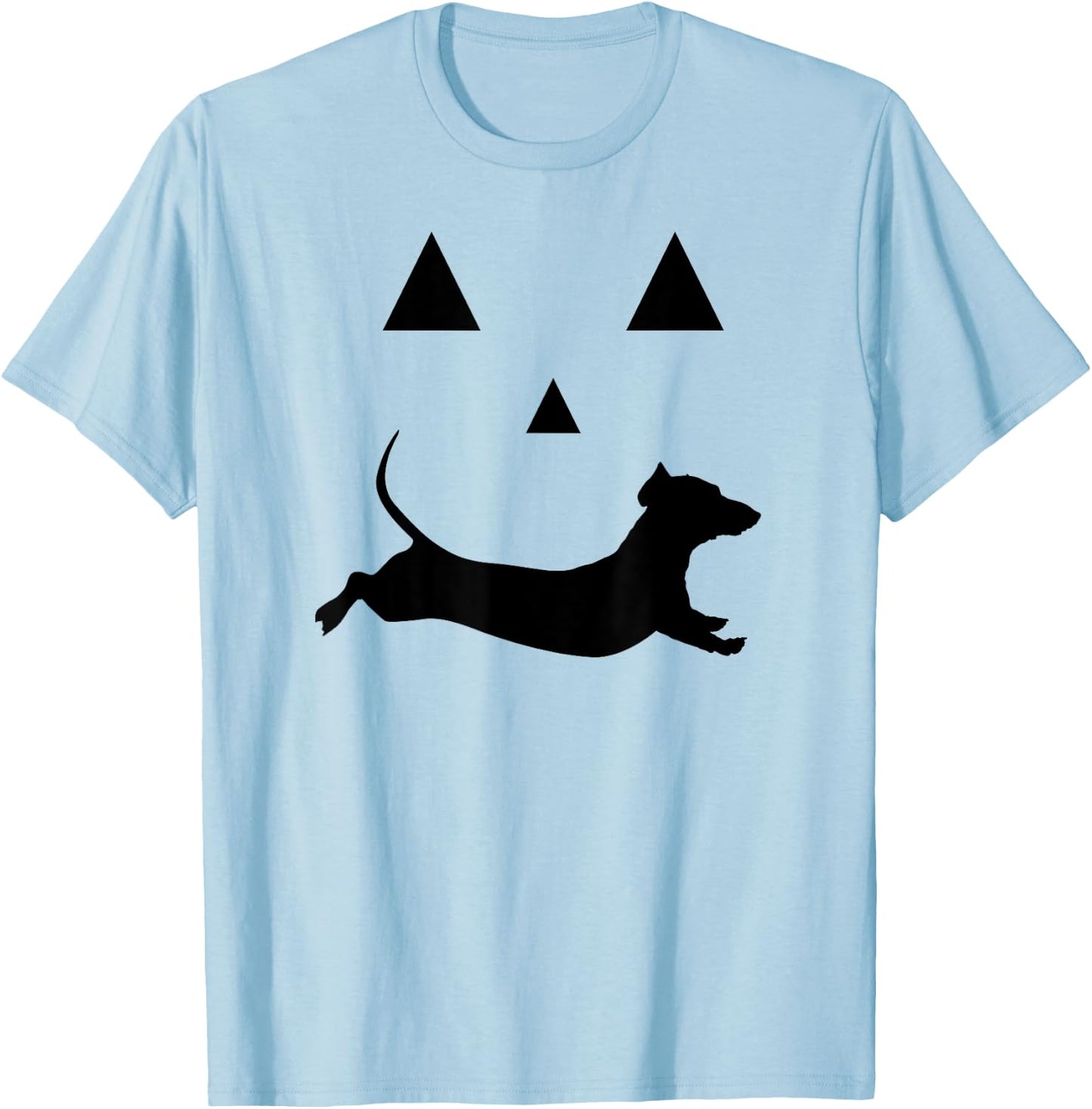 Halloween Pumpkin Dachshund Jack-o-lantern Costume T-Shirt - T-Shirt | Light Blue
