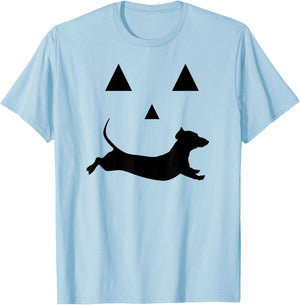 Halloween Pumpkin Dachshund Jack-o-lantern Costume T-Shirt - T-Shirt | Light Blue