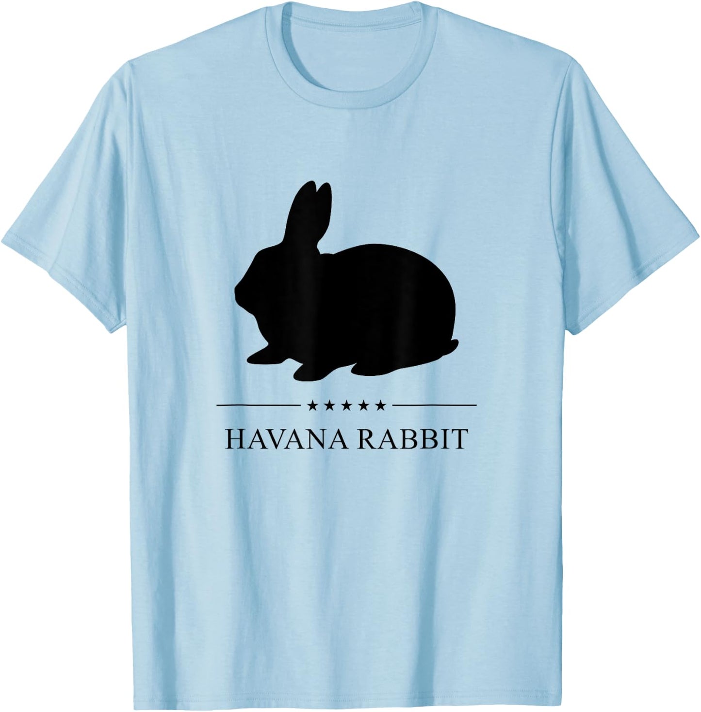 Havana Rabbit Black Silhouette T-Shirt - T-Shirt | Light Blue