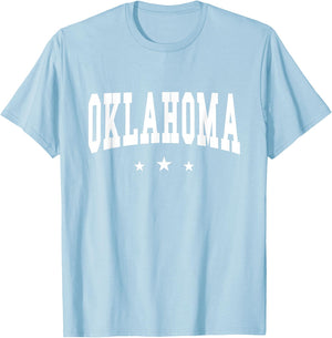 Oklahoma - Preppy Varsity Pink - Throwback Design - Classic T-Shirt - T-Shirt | Light Blue