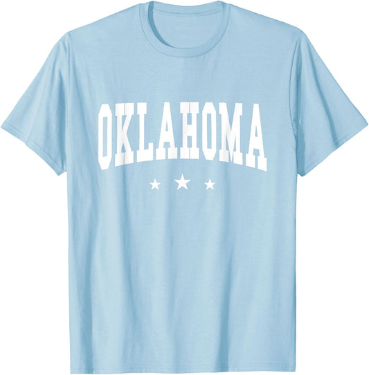Oklahoma - Preppy Varsity Pink - Throwback Design - Classic T-Shirt - T-Shirt | Light Blue