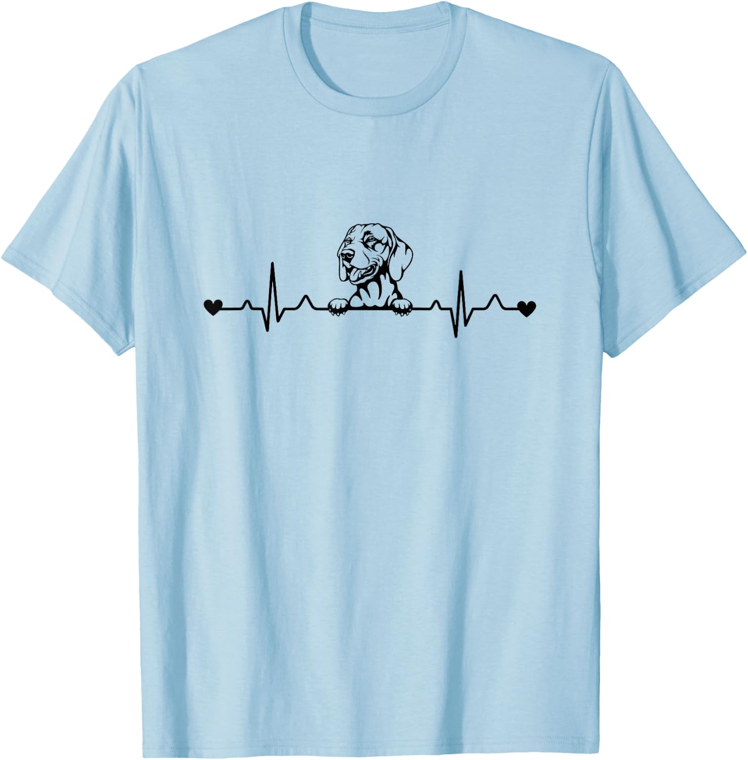 Cute Viszla Dog Heartbeat Pulse ECG Women Girls Kids T-Shirt - T-Shirt | Light Blue