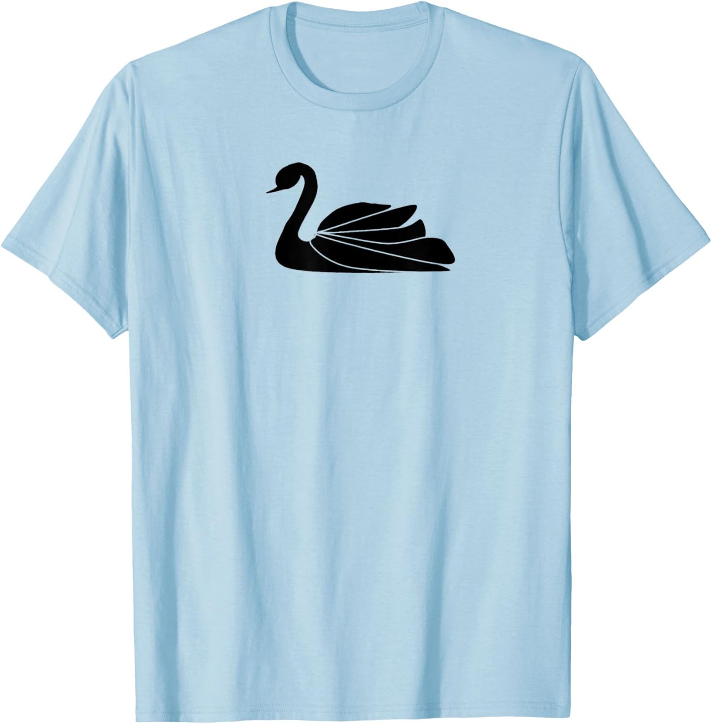 Swan Design- Black Silhouette for classic swan lovers T-Shirt - T-Shirt | Light Blue