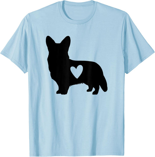 Corgi Heart Funny Pet Corgi Dog Lover T-Shirt - T-Shirt | Light Blue