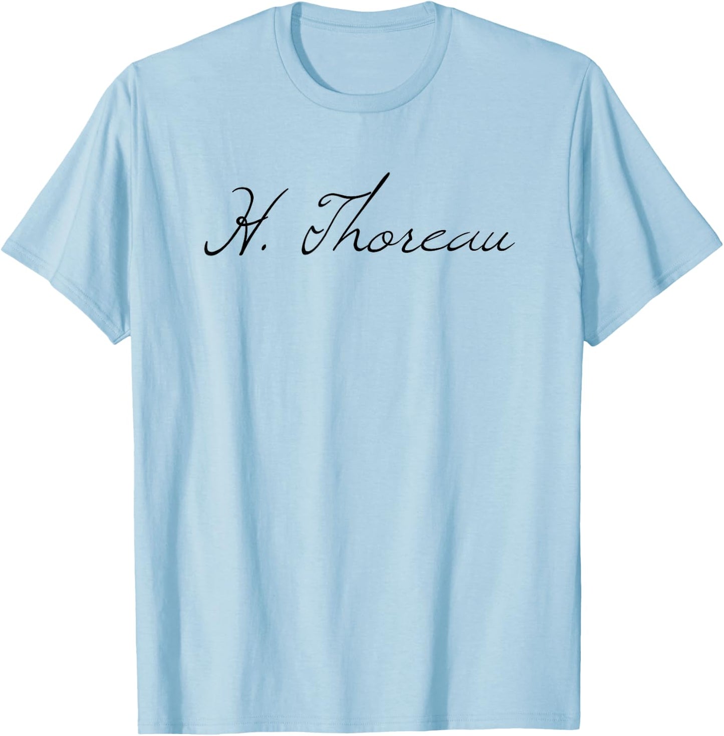 Henry David Thoreau - Classic Author Signature T-Shirt - T-Shirt | Light Blue