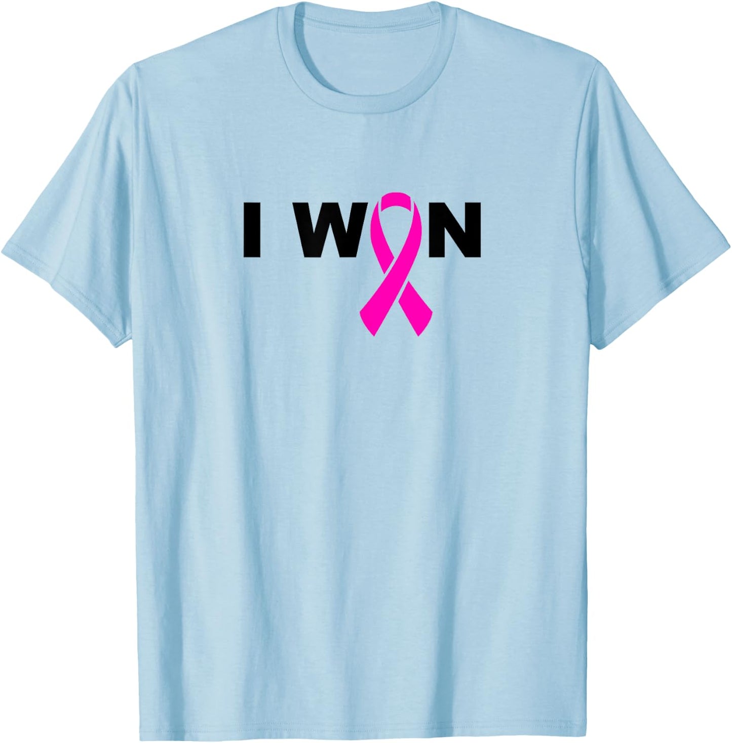 I WON Pink Ribbon for Breast Cancer Awareness Shirt T-Shirt - T-Shirt | Light Blue