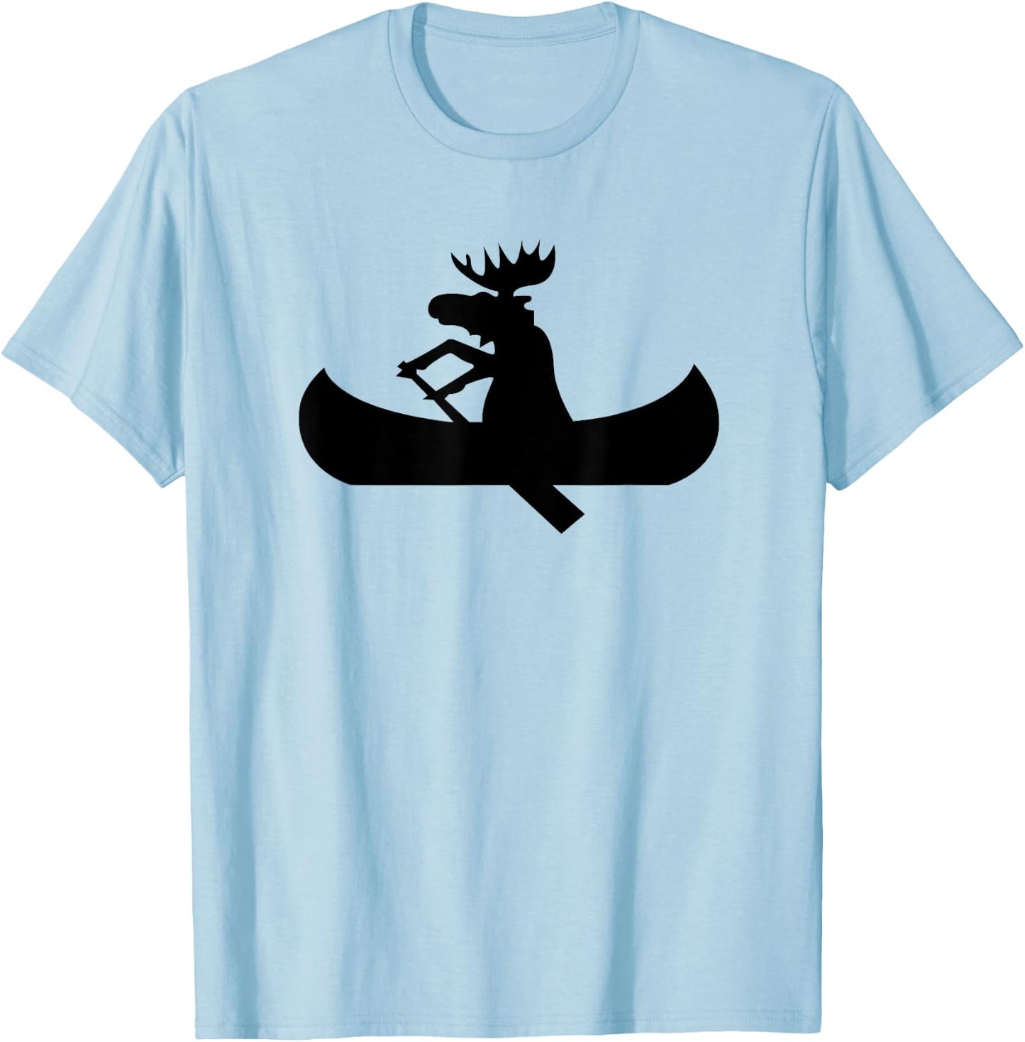 Lake Shirt | Moose in a Canoe Camping Shirt T-Shirt - T-Shirt | Light Blue