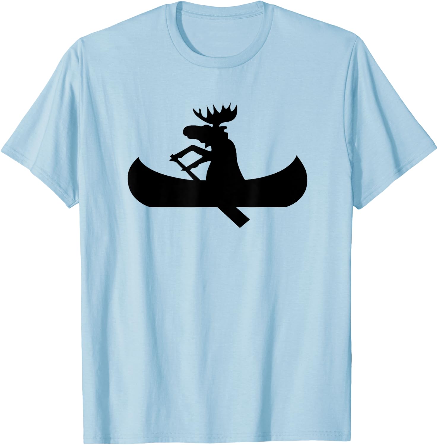Lake Shirt | Moose in a Canoe Camping Shirt T-Shirt - T-Shirt | Light Blue