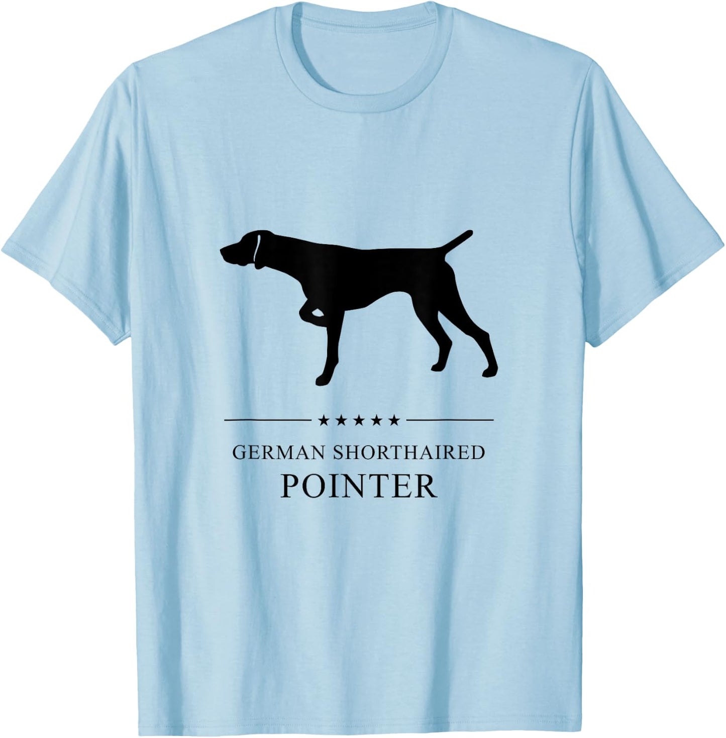 German Shorthaired Pointer Black Silhouette T-Shirt - T-Shirt | Light Blue