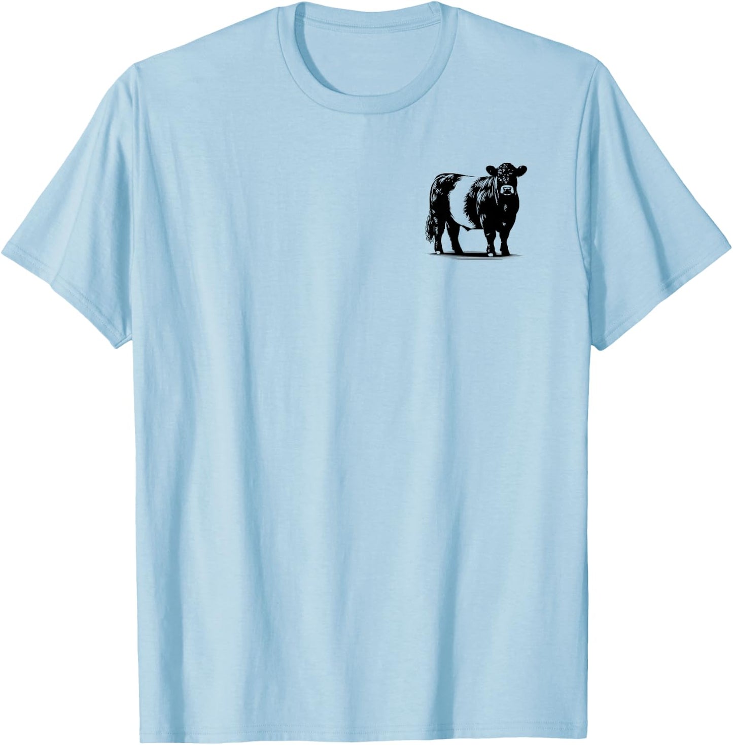 Cow Farmer Breeder - Monochromatic Belted Galloway Cattle T-Shirt - T-Shirt | Light Blue