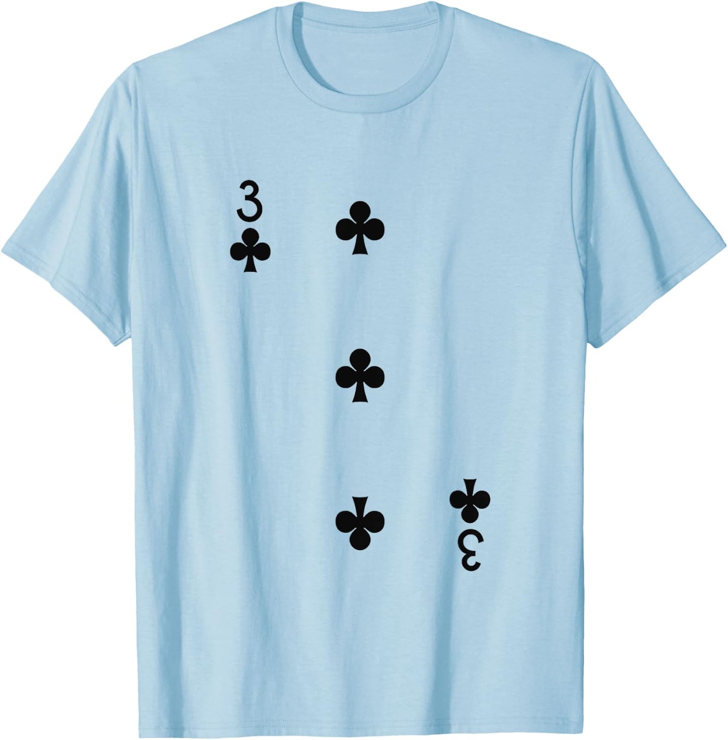 Three Of Clubs Deck Of Cards Group Costume Halloween Casino T-Shirt - T-Shirt | Light Blue