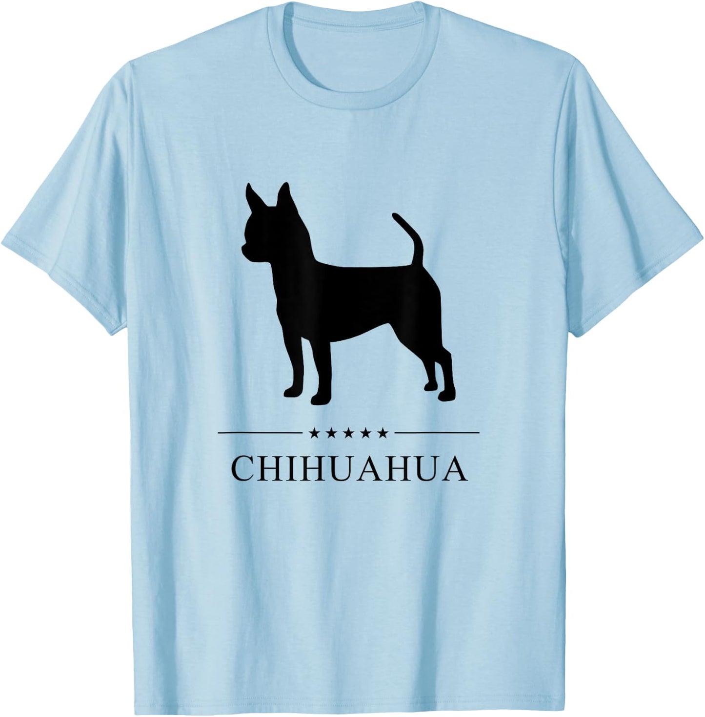 Smooth Chihuahua Black Silhouette T-Shirt - T-Shirt | Light Blue
