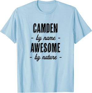 Camden by Name - Awesome by Nature | Gift Adults Boys Youth T-Shirt - T-Shirt | Light Blue
