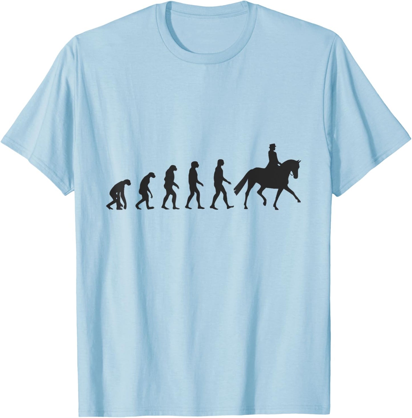 Dressage Horse Equitation Evolution T-Shirt - T-Shirt | Light Blue