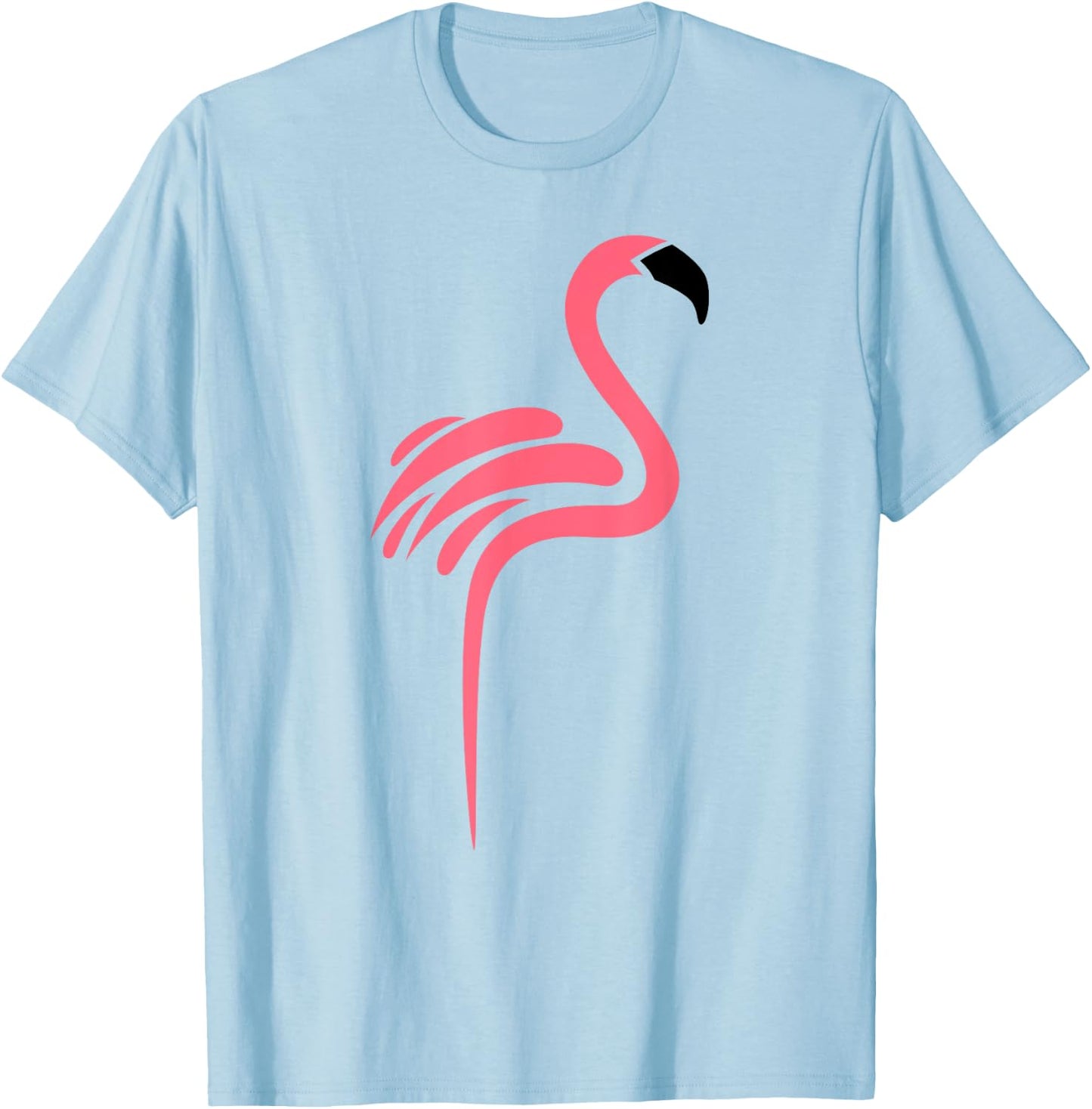 Flamingo Logo Style Cool Graphic T-Shirt - T-Shirt | Light Blue
