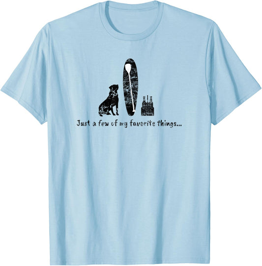 Surf SUP Paddle Board Dog Beer Life Favorites Women T-Shirt - T-Shirt | Light Blue