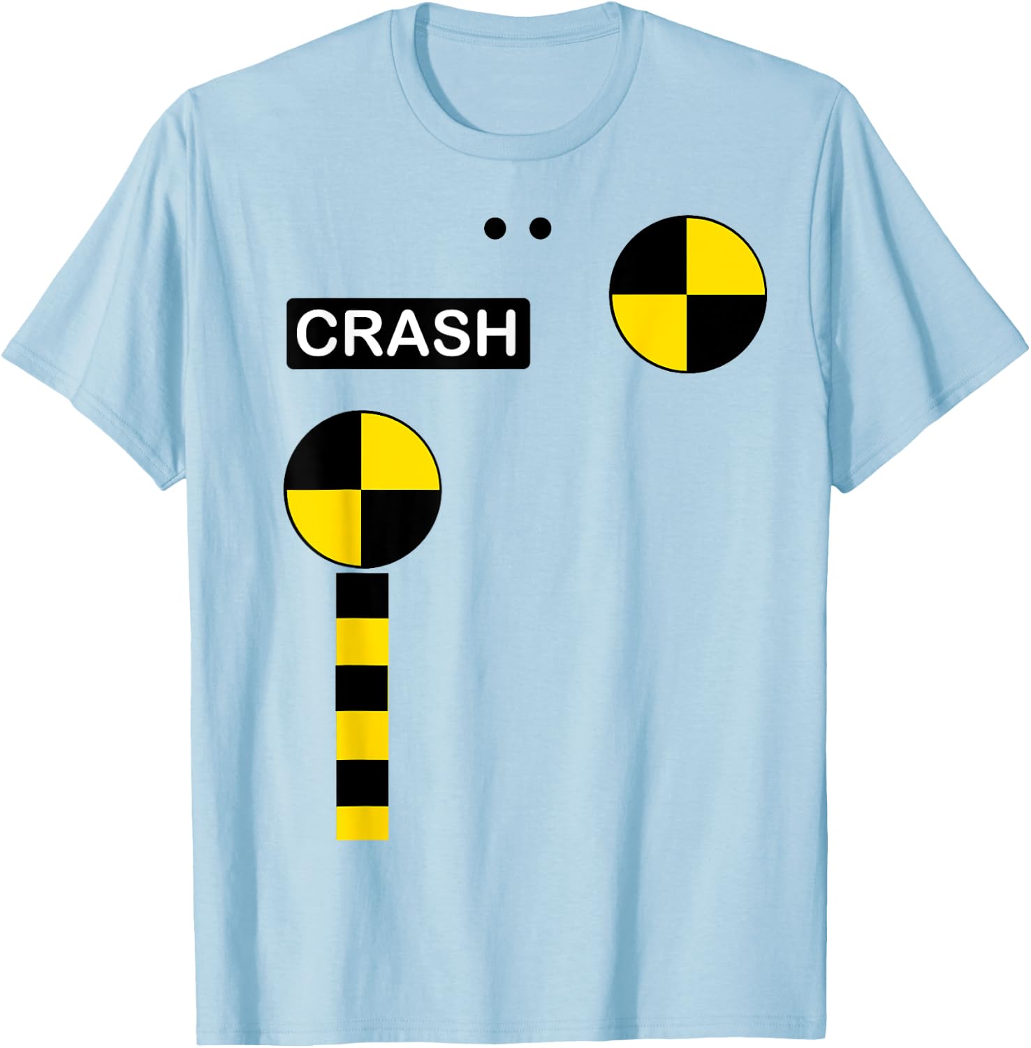 Crash Test Dummy Easy Last Minute Halloween Costume T-Shirt - T-Shirt | Light Blue