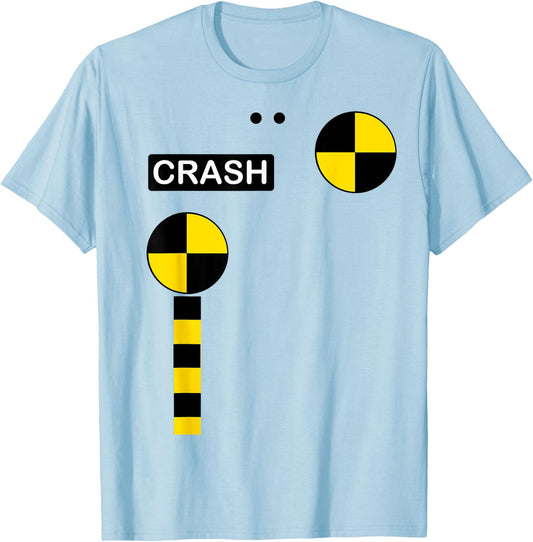 Crash Test Dummy Easy Last Minute Halloween Costume T-Shirt - T-Shirt | Light Blue