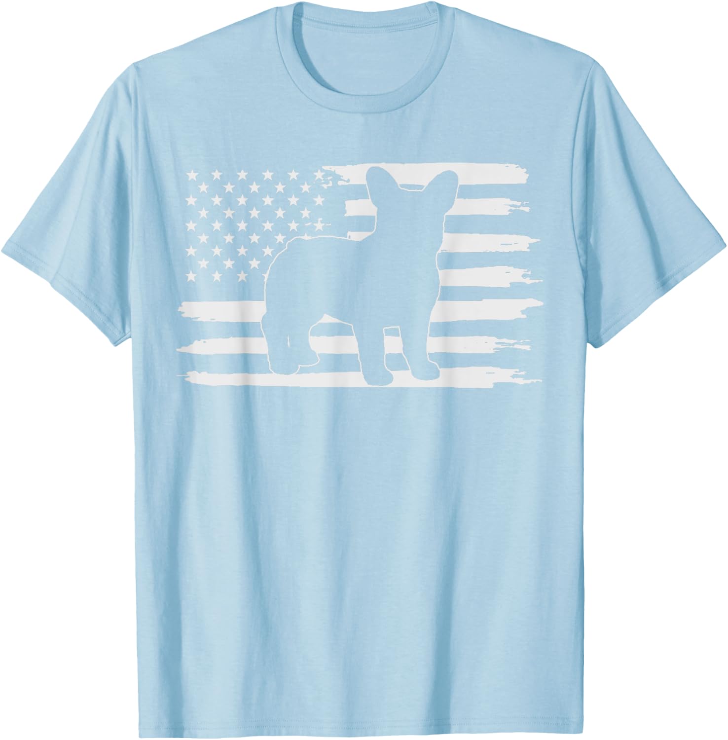 Frenchie Shirt French Bulldog 4th of July Kids Men T-Shirt - T-Shirt | Light Blue