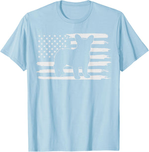 Frenchie Shirt French Bulldog 4th of July Kids Men T-Shirt - T-Shirt | Light Blue