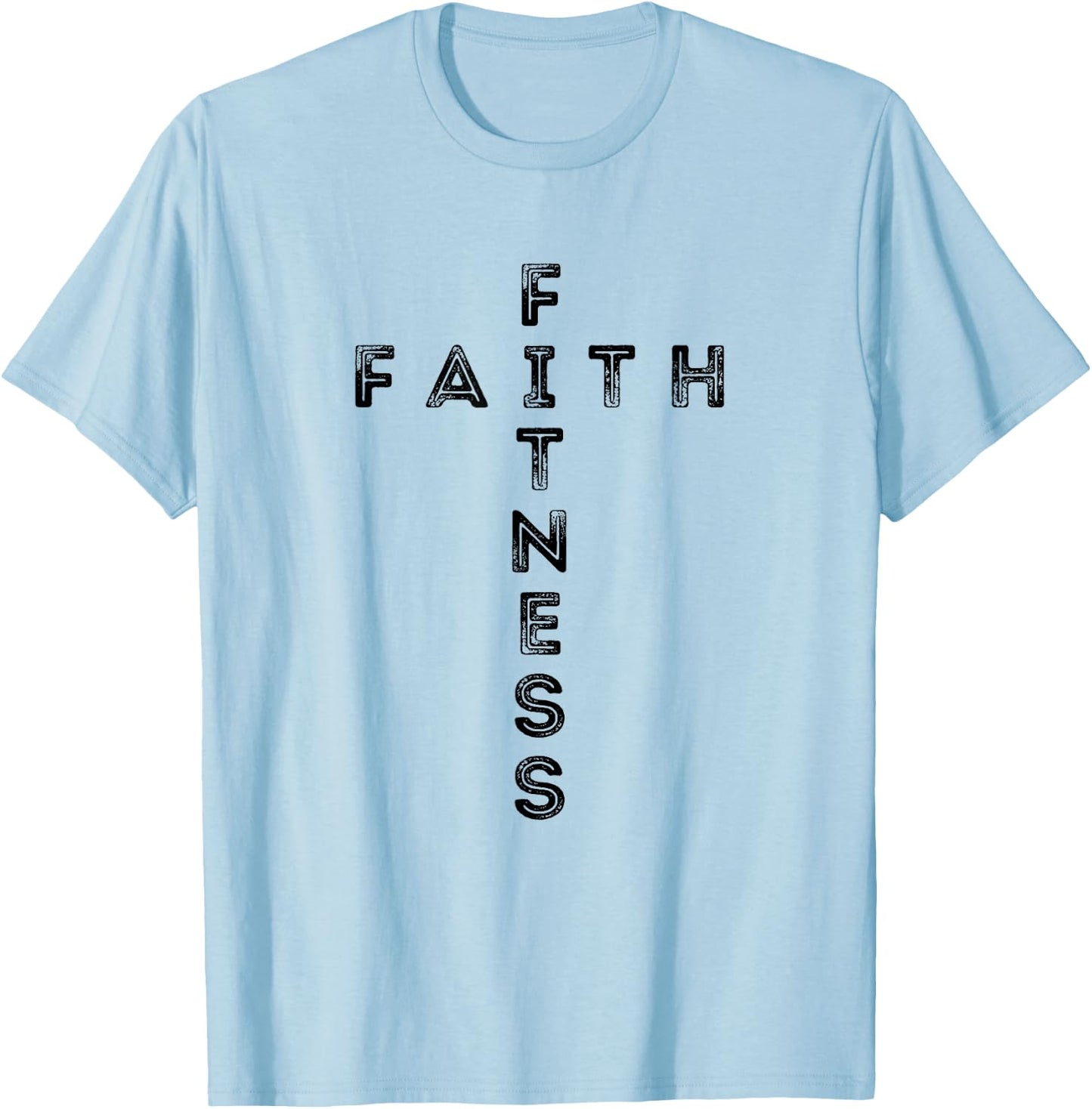 Faith Fitness Cross T-Shirt - T-Shirt | Light Blue