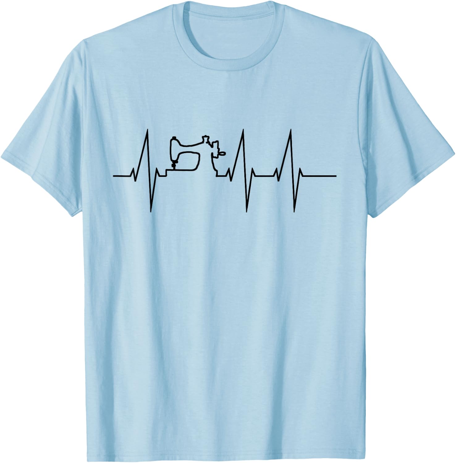 Funny Sewing Quilting Patchwork Heartbeat Men Women T-Shirt - T-Shirt | Light Blue