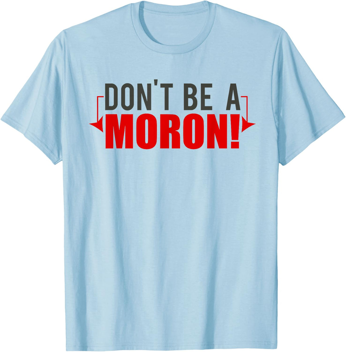 Designs by Dan Men's Funny Grey Modern Letter Print , Small, Short Sleeve, , Classic Fit, Cotton 50% Polyester 50% T-Shirt - T-Shirt | Light Blue