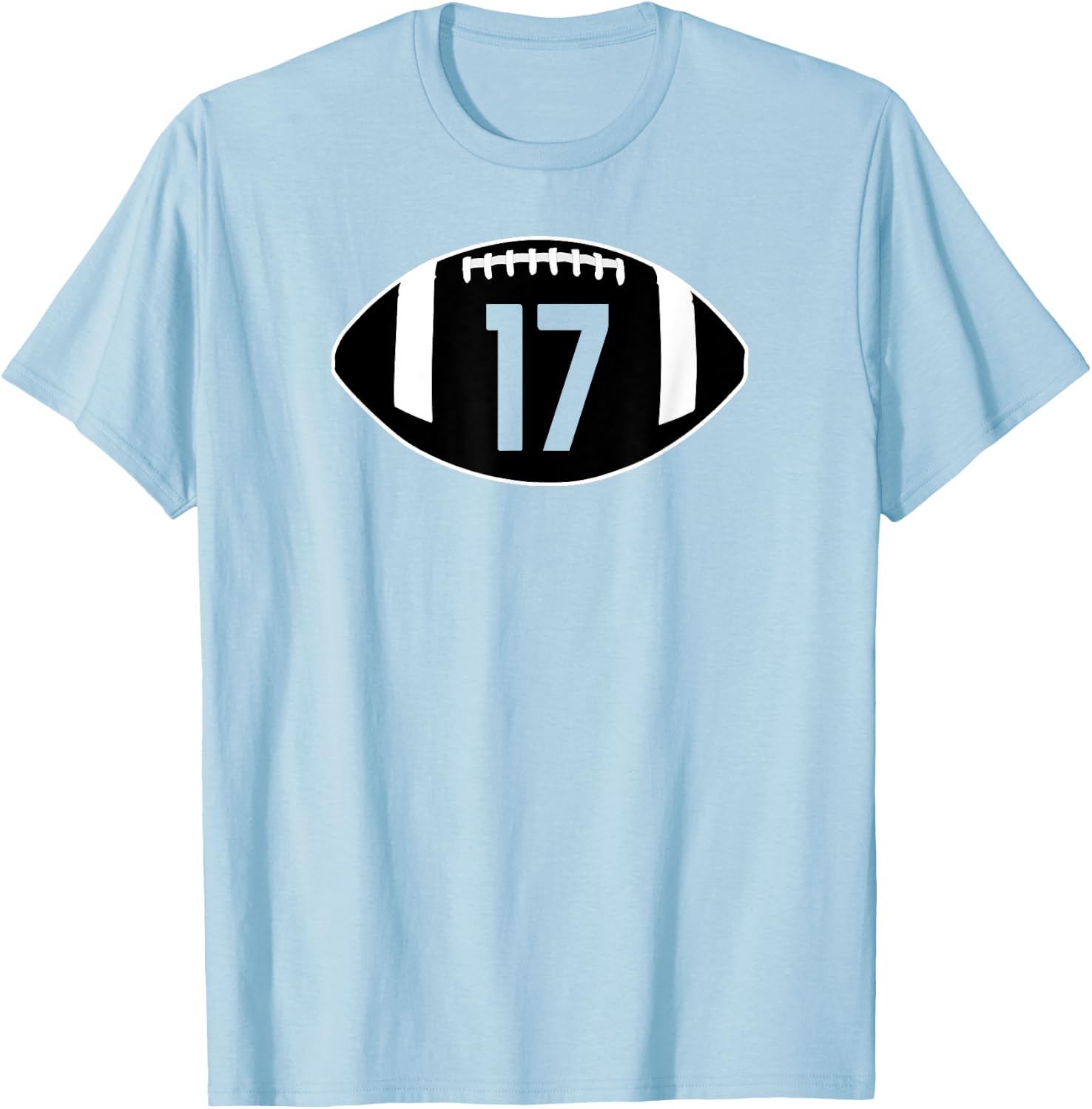 Football Jersey Number 17 Jersey Art-Player Number T-Shirt - T-Shirt | Light Blue