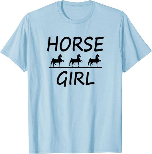 American Saddlebred Horse Training Gaited Horses Girls Shirt T-Shirt - T-Shirt | Light Blue