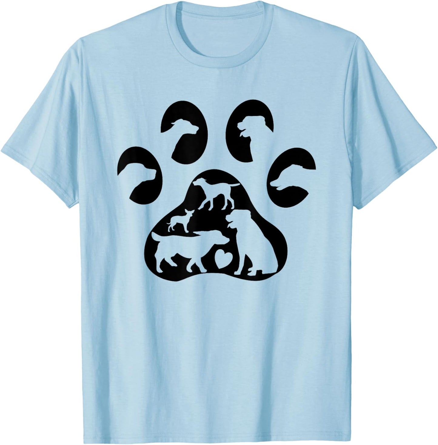 Dog Paw Print Foot for Dog Lovers Women Kids T-Shirt - T-Shirt | Light Blue