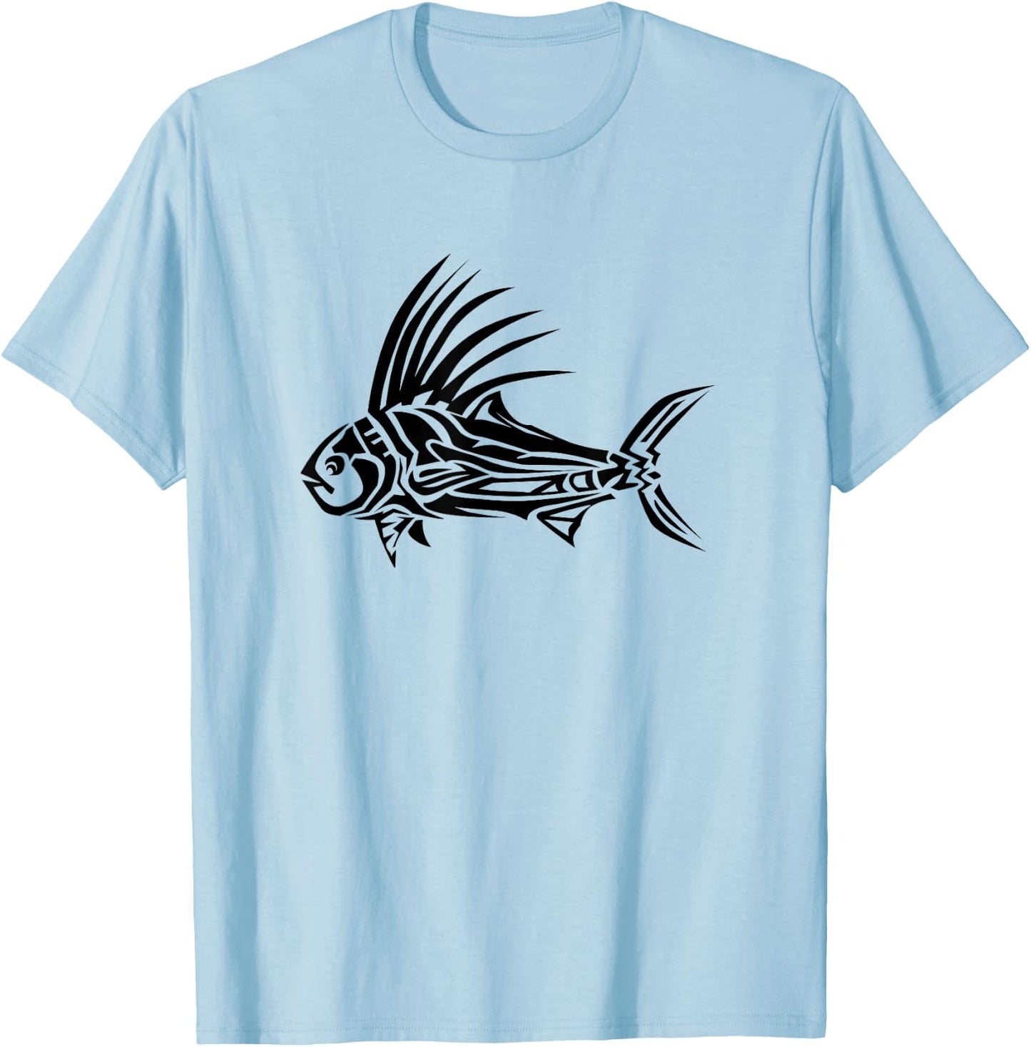 Roosterfish Shirt - Cool Rooster Fish Tribal Design T-Shirt - T-Shirt | Light Blue