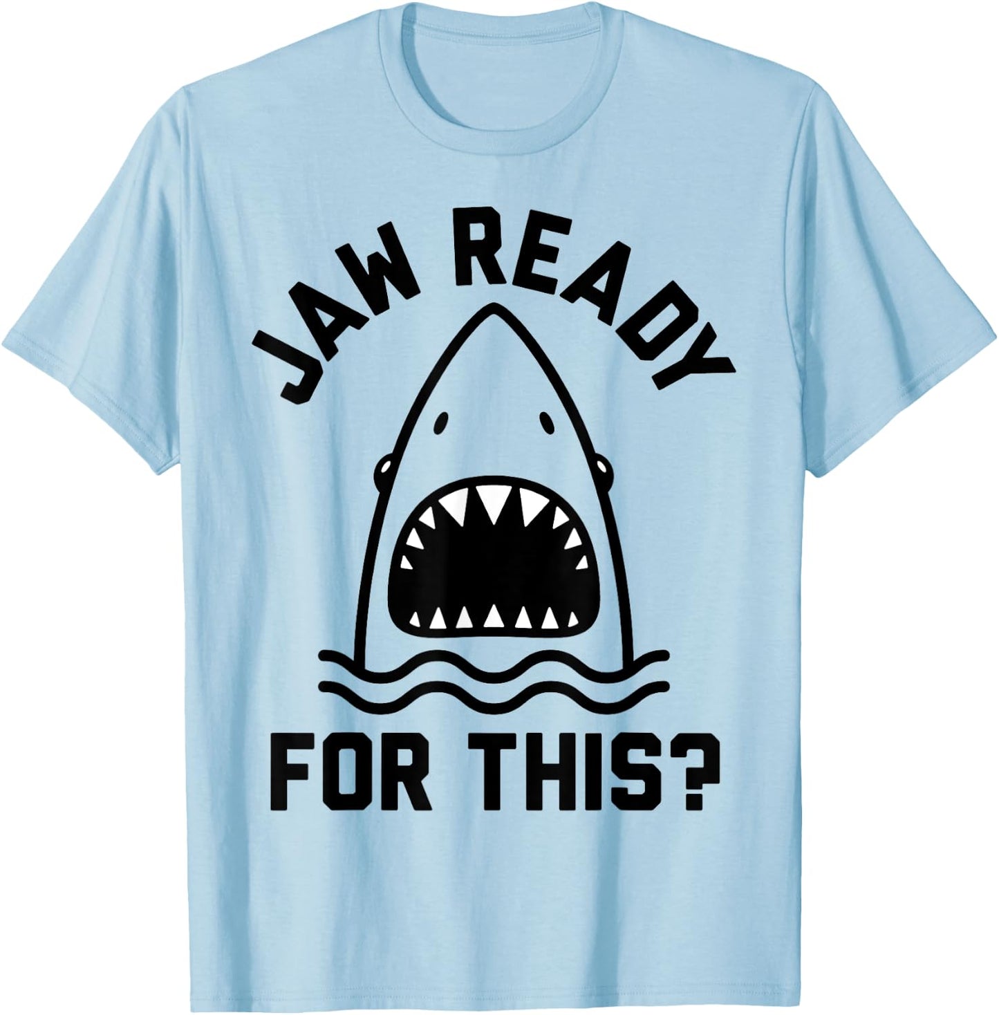 Jaw Ready For This Shark Line Art T-Shirt - T-Shirt | Light Blue