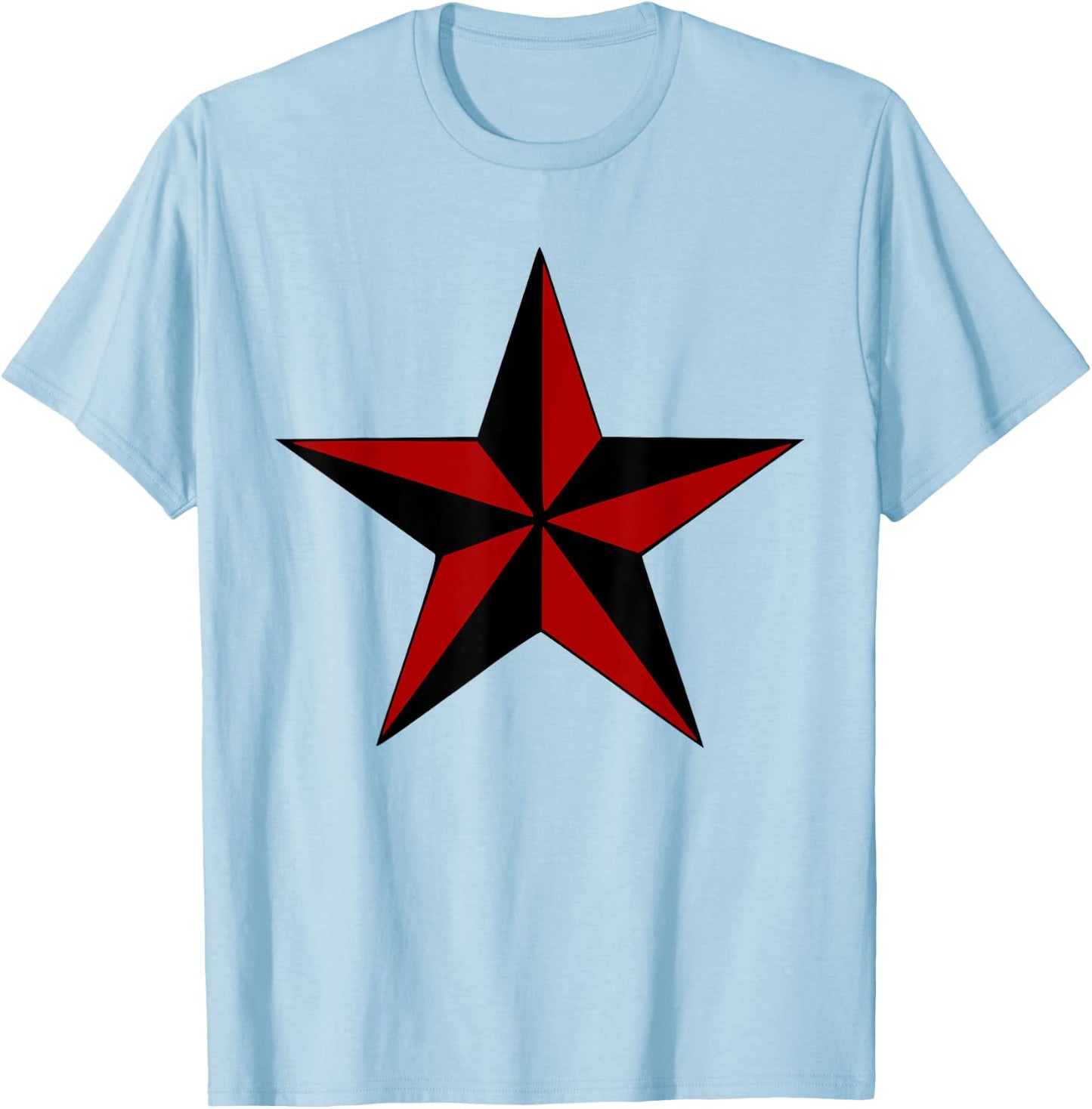 Awesome Red Nautical Star T Shirt For & Kids T-Shirt - T-Shirt | Light Blue