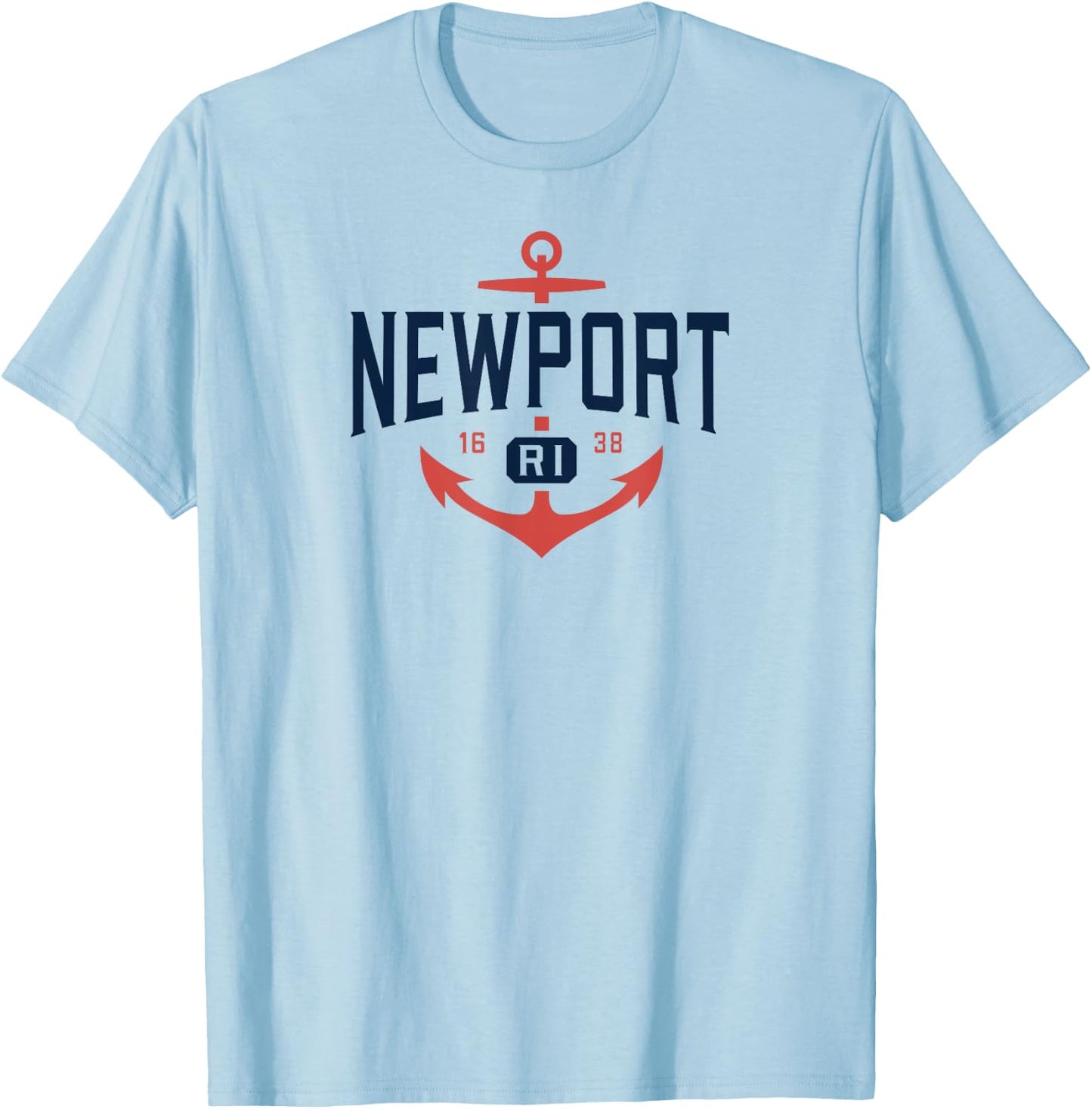 Nautical Newport Rhode Island , RI Vacation T-Shirt - T-Shirt | Light Blue