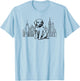 Golden Retriever dog in New York City line art, NYC skyline T-Shirt - T-Shirt | Light Blue