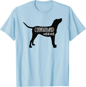 Cute Coonhound Mom Shirt Dog Mom Shirt Redbone Bluetick T-Shirt - T-Shirt | Light Blue