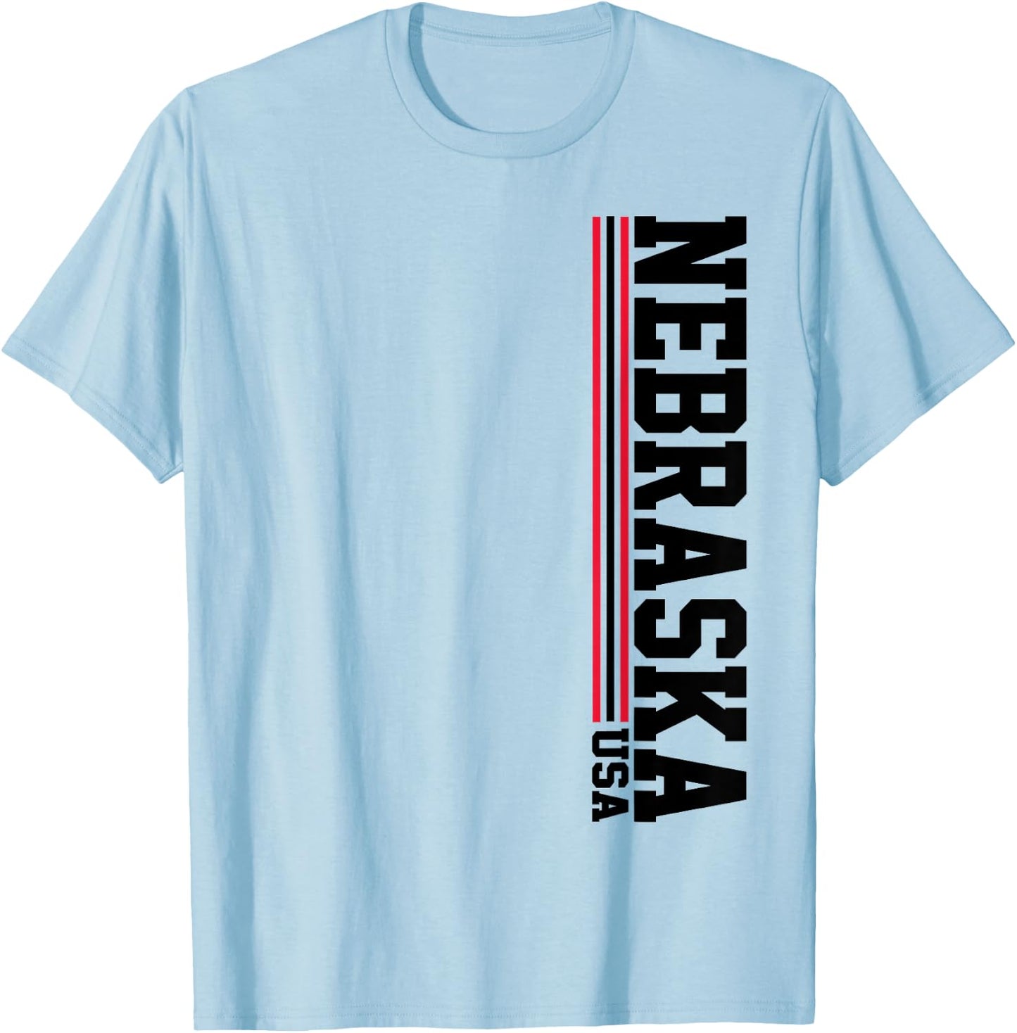 Vintage Nebraska NE Home Stripes Iconic Nebraska T-Shirt - T-Shirt | Light Blue