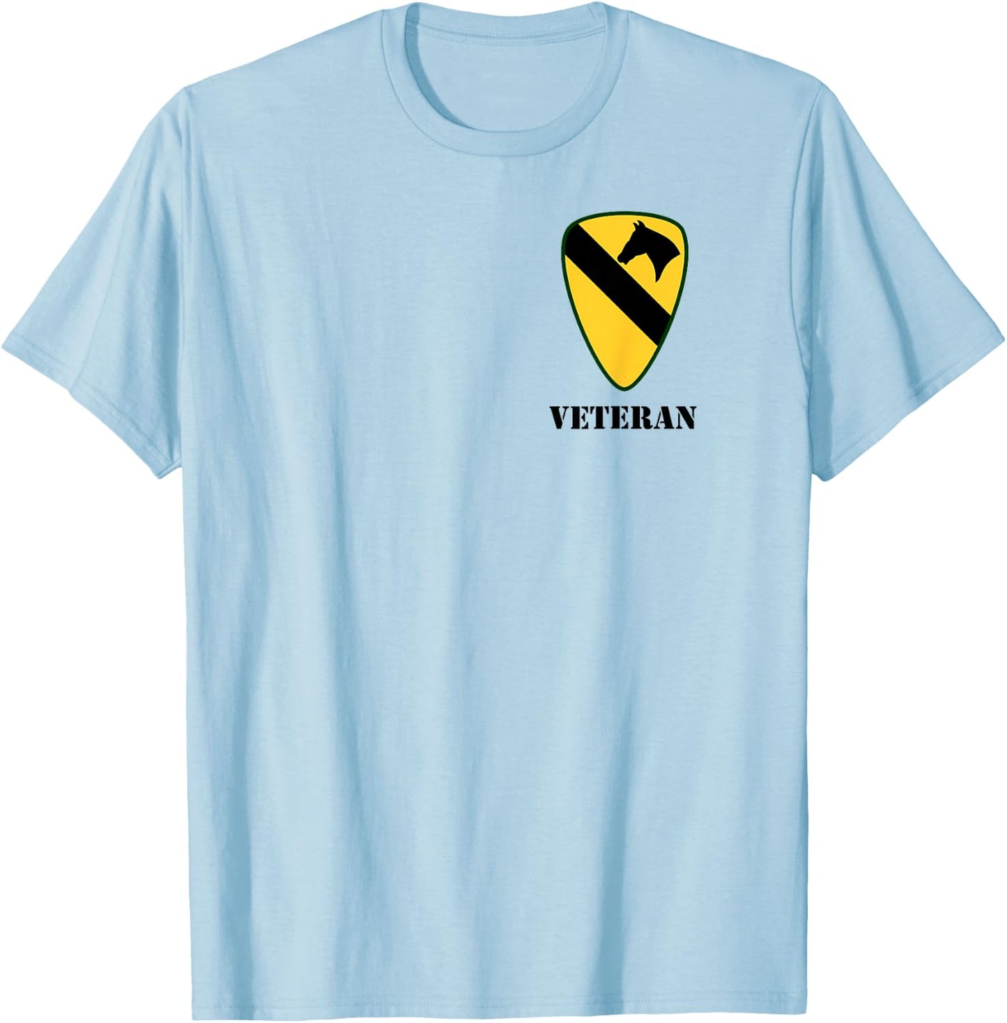 1st Cavalry Shirt - 1st CAV Shirt - Veteran (White) T-Shirt - T-Shirt | Light Blue