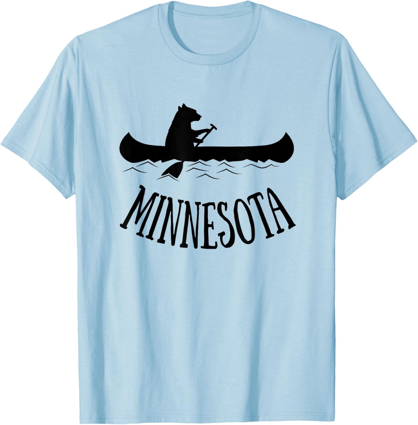 Minnesota Shirt | MN Bear Canoe Lake T-Shirt - T-Shirt | Light Blue