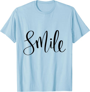 Smile Graphic Quote T-Shirt - T-Shirt | Light Blue