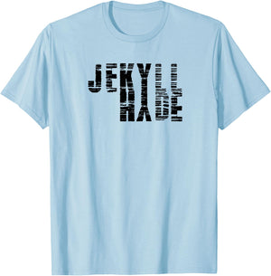 Dr. Jekyll Mr. Hyde Cool Graphic Text Design T-Shirt - T-Shirt | Light Blue