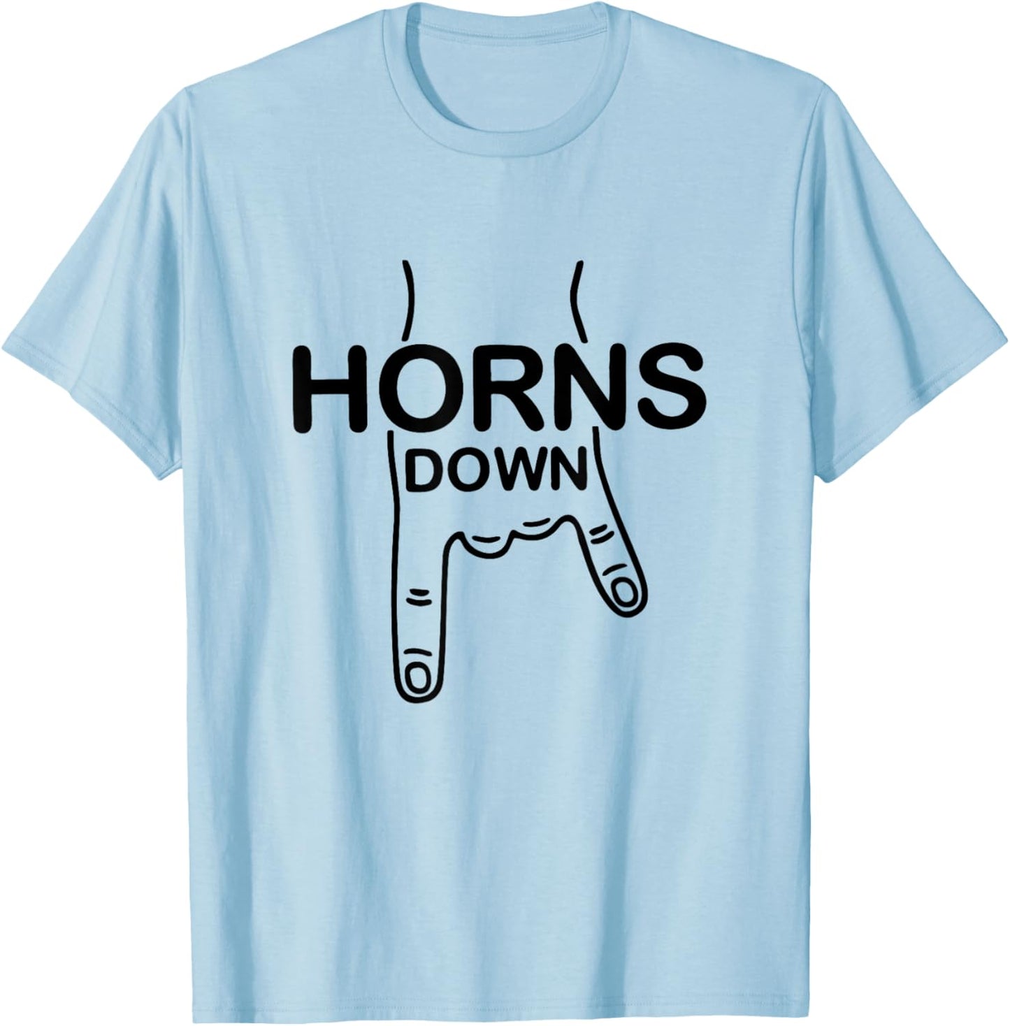 Horns Down Rivalry T-Shirt - T-Shirt | Light Blue
