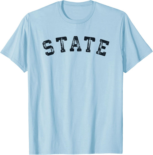 Vintage State T Shirt Distressed Old Retro Sports Gift T-Shirt - T-Shirt | Light Blue