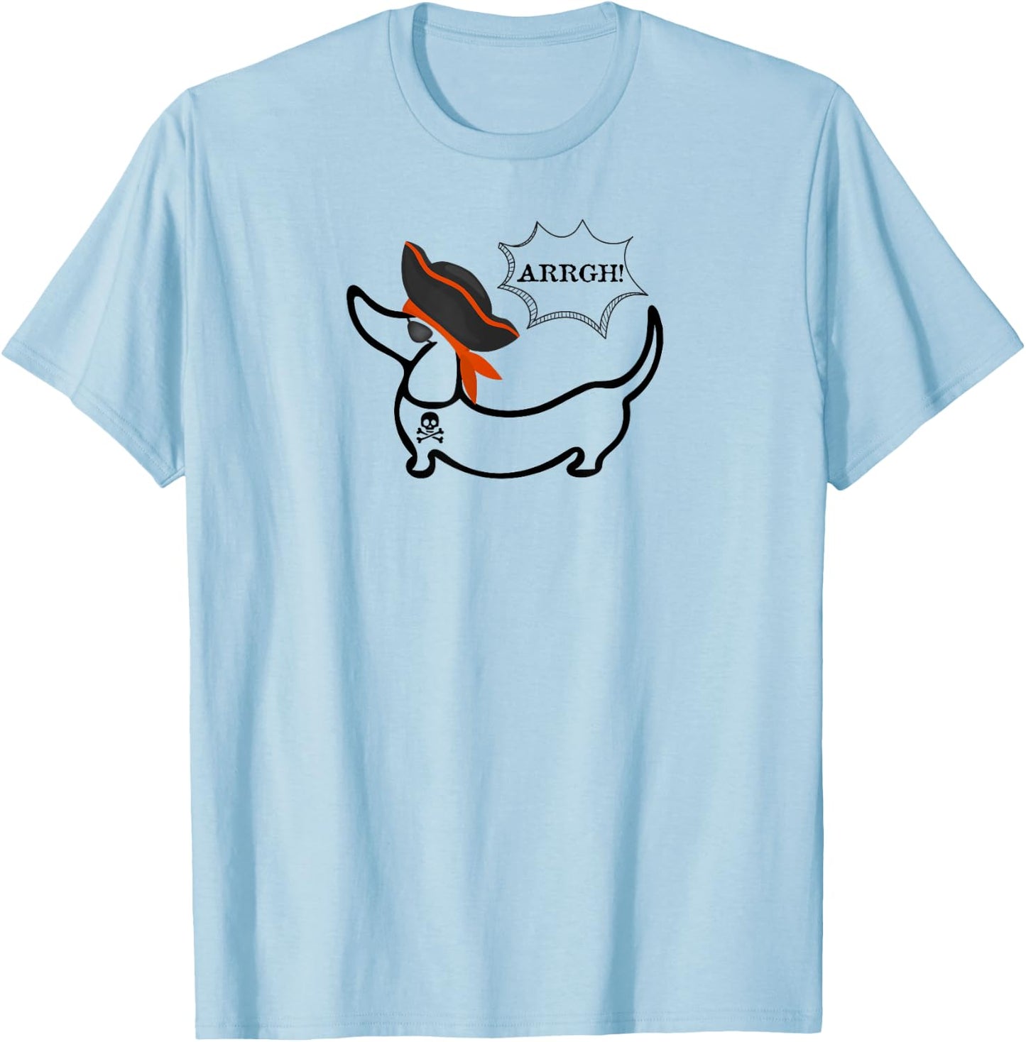 Funny Dachshund Sausage Dog Pirate Women Girls Kids T-Shirt - T-Shirt | Light Blue