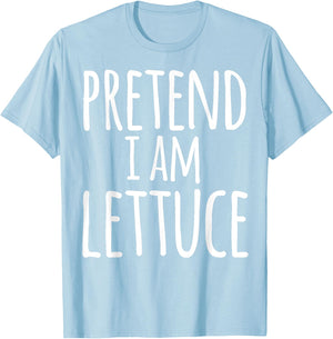 Funny Easy Lazy Halloween PRETEND I AM LETTUCE Costume T-Shirt - T-Shirt | Light Blue