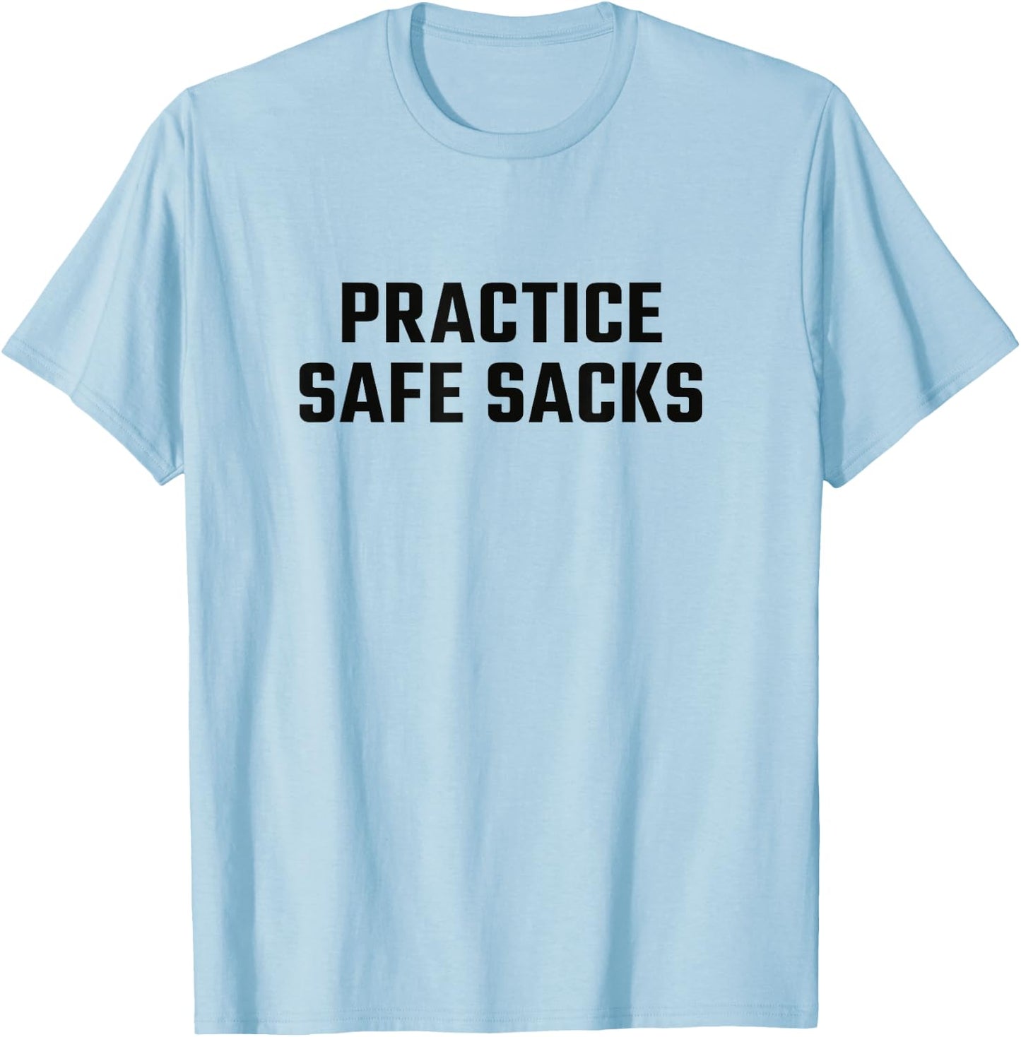 Practice Safe Sacks, Lazy Halloween Football T-Shirt - T-Shirt | Light Blue