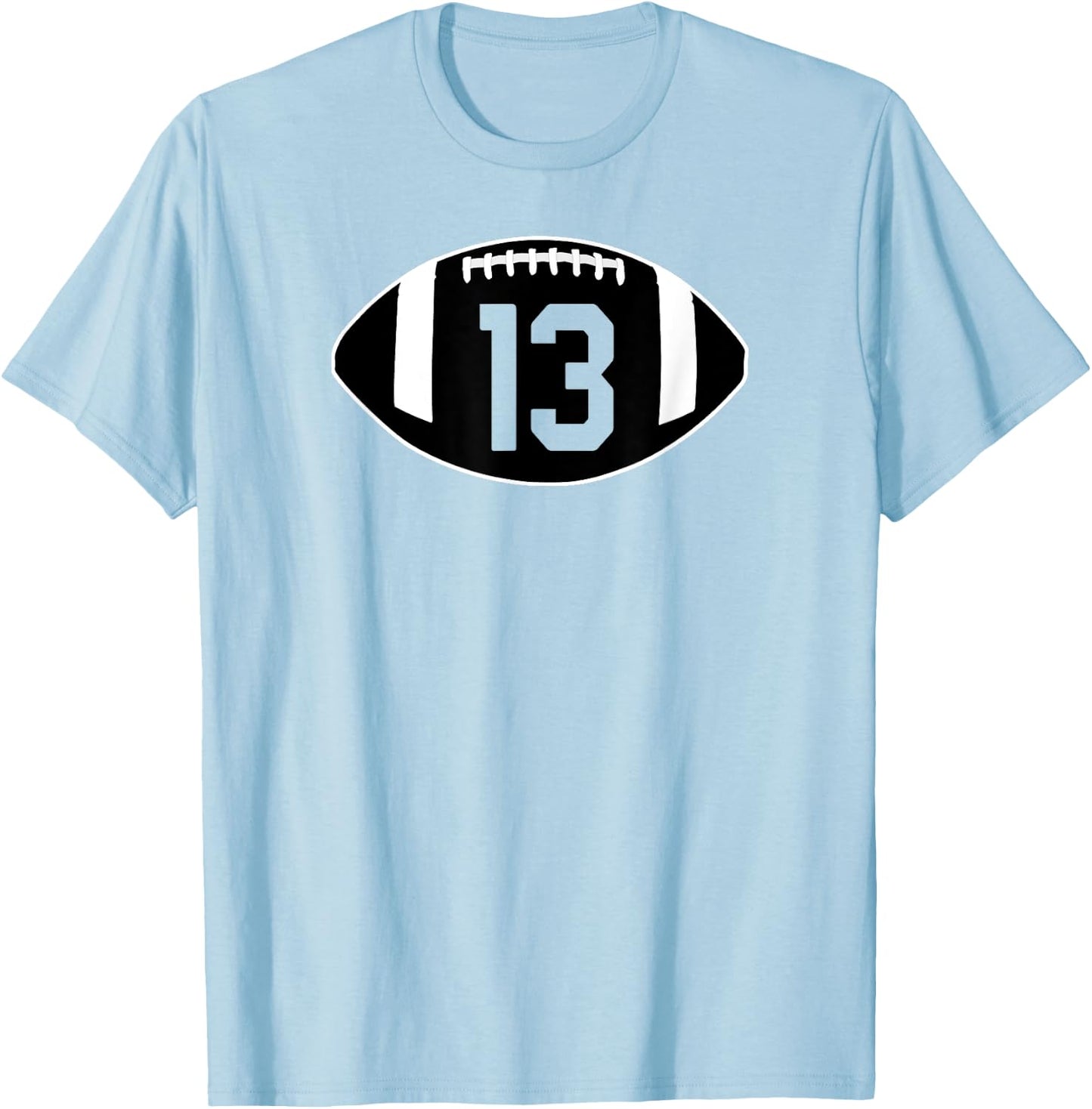 Football Jersey Number 13 Jersey Art-Player Number T-Shirt - T-Shirt | Light Blue